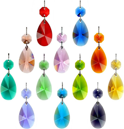 12 Pzas Prismas Cristal Lágrima 1.496pulg Candelabro