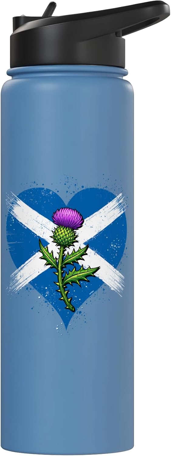 Botella agua acero inox aislada bandera St Andrews