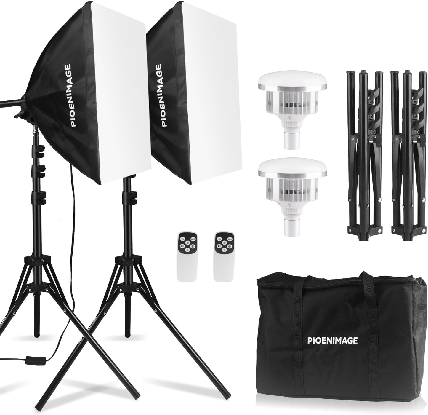 Kit Softbox 17x17pulg trípode plegable bombilla LED 85W