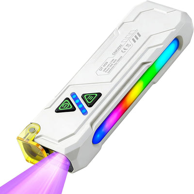 Linterna plana recargable 1000 lúmenes LED UV RGB magnética