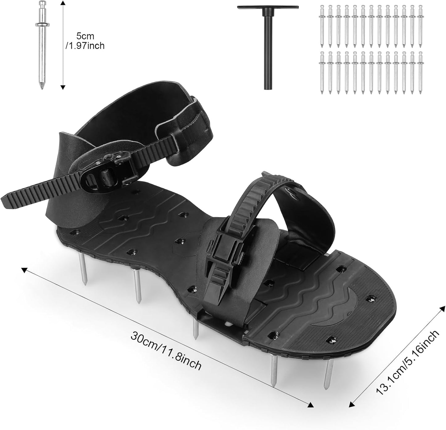 Zapatos aireadores césped con picos acero inox