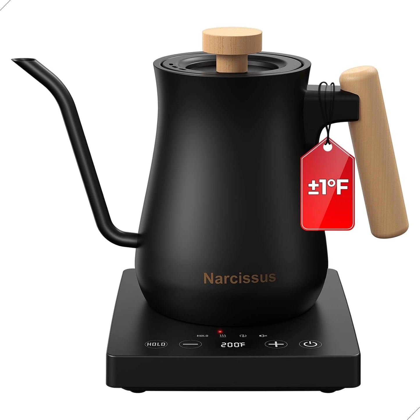 Hervidor eléctrico de cuello de cisne Narcissus P901 con control de temperatura