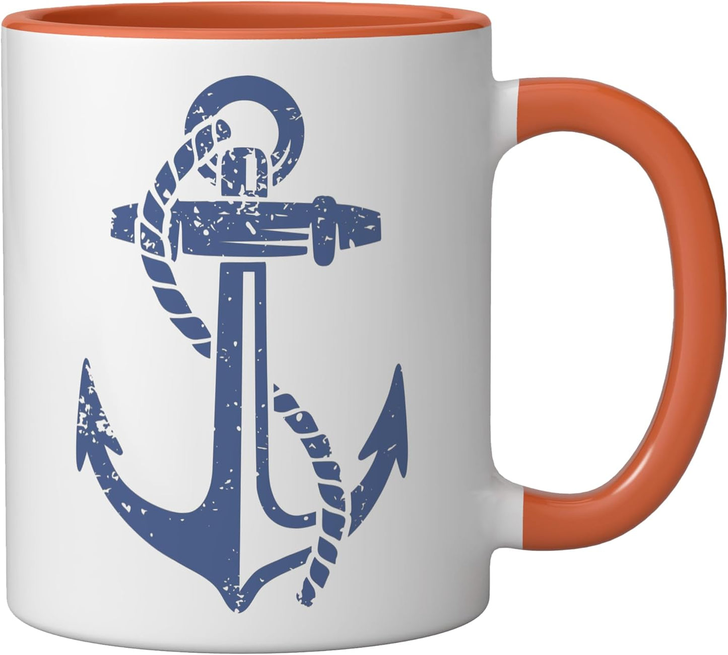 Taza cerámica de capitán de barco Sailor Costume Orange/White