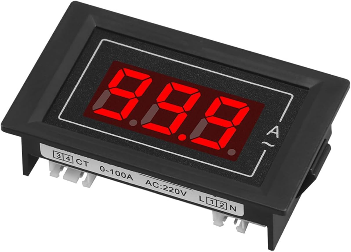 Paquete 2 Amperímetros Digitales 2en1 Panel Rango CA 0-99.9A Led Ct