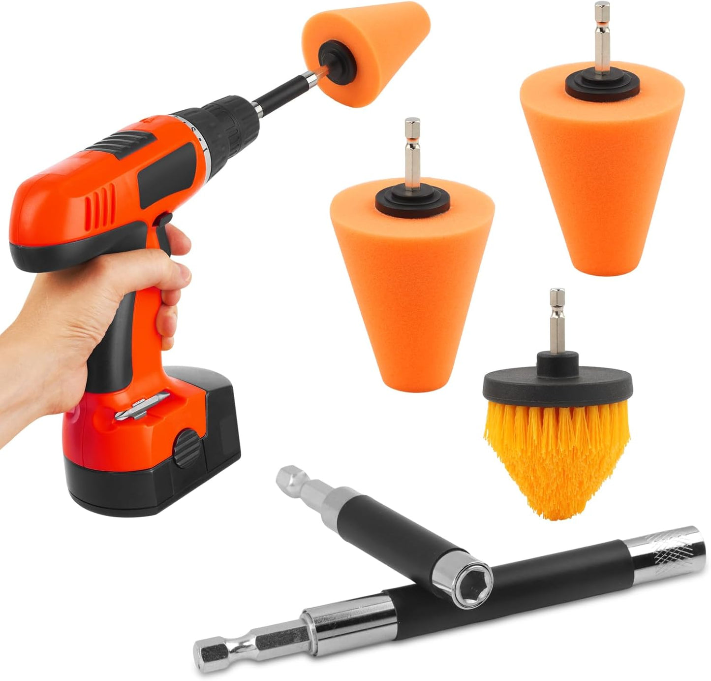 Set 5 Pzas Pulidor Metal Rueda Automóvil con Soporte