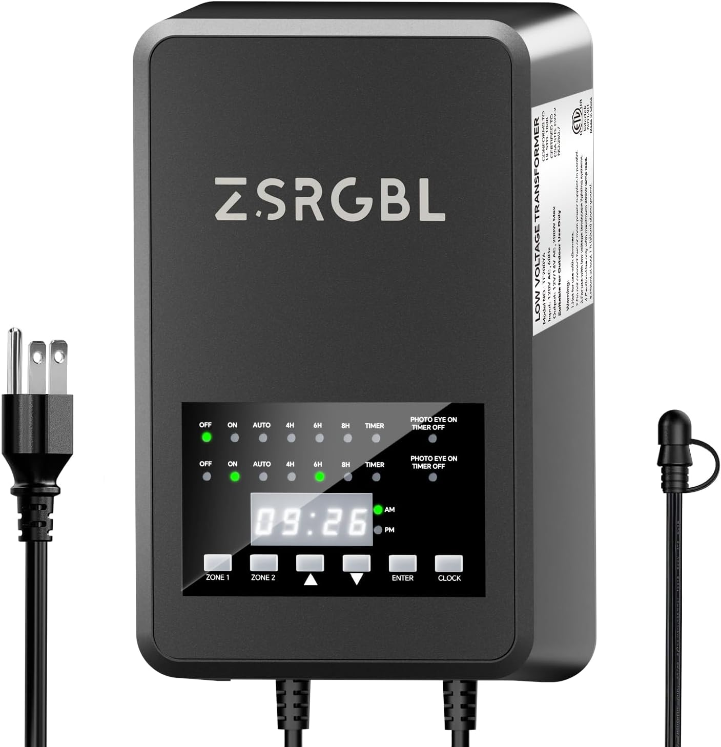 Transformador 200W 120V a 12/14V CA control 2 zonas resistente