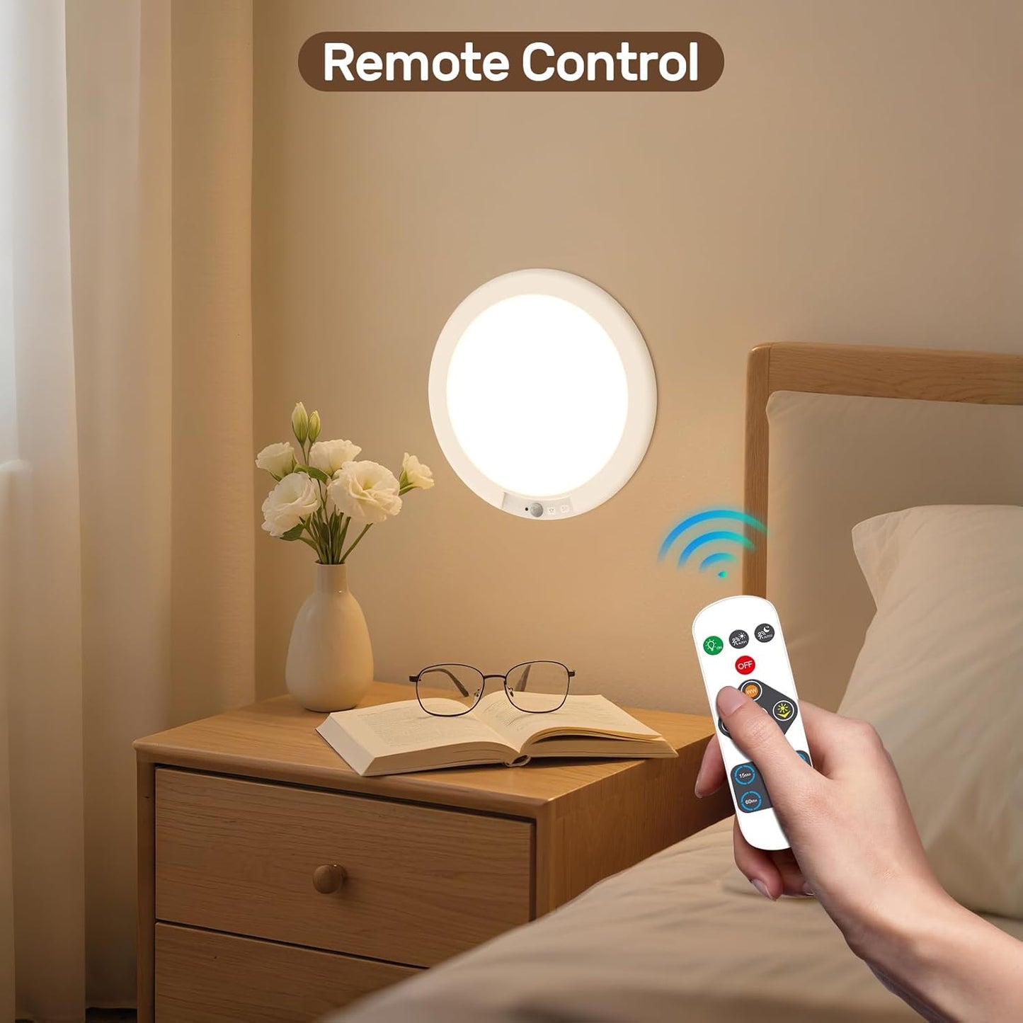 Lámpara techo recargable sensor movimiento 3 temperaturas baño