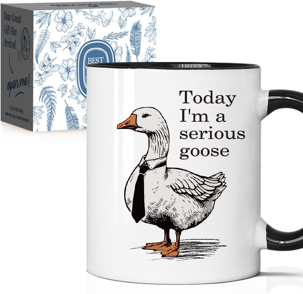 Taza divertida de ganso con texto "I'm a Serious Goose Cup", regalo para enfermeras y amantes de los gansos