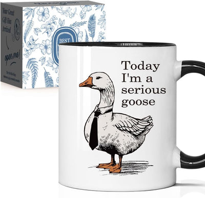 Taza divertida de ganso con texto "I'm a Serious Goose Cup", regalo para enfermeras y amantes de los gansos