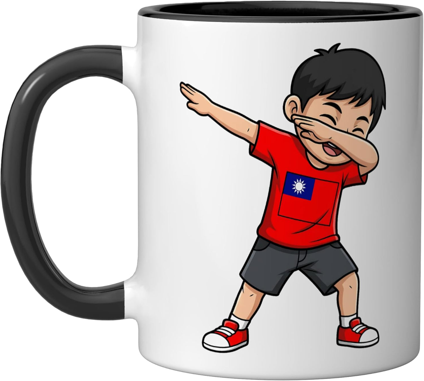 Taza cerámica Taiwan Boy Dab Pose negra/blanca