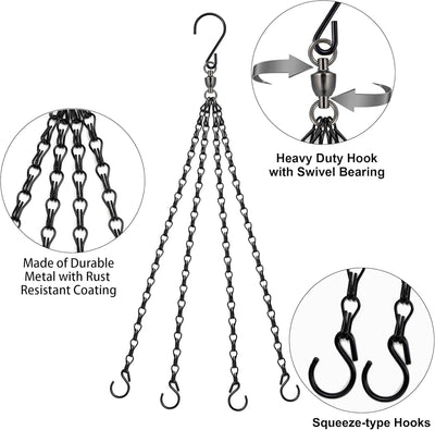 Cadenas colgantes 23pulg 4 patas giratorias paquete 3
