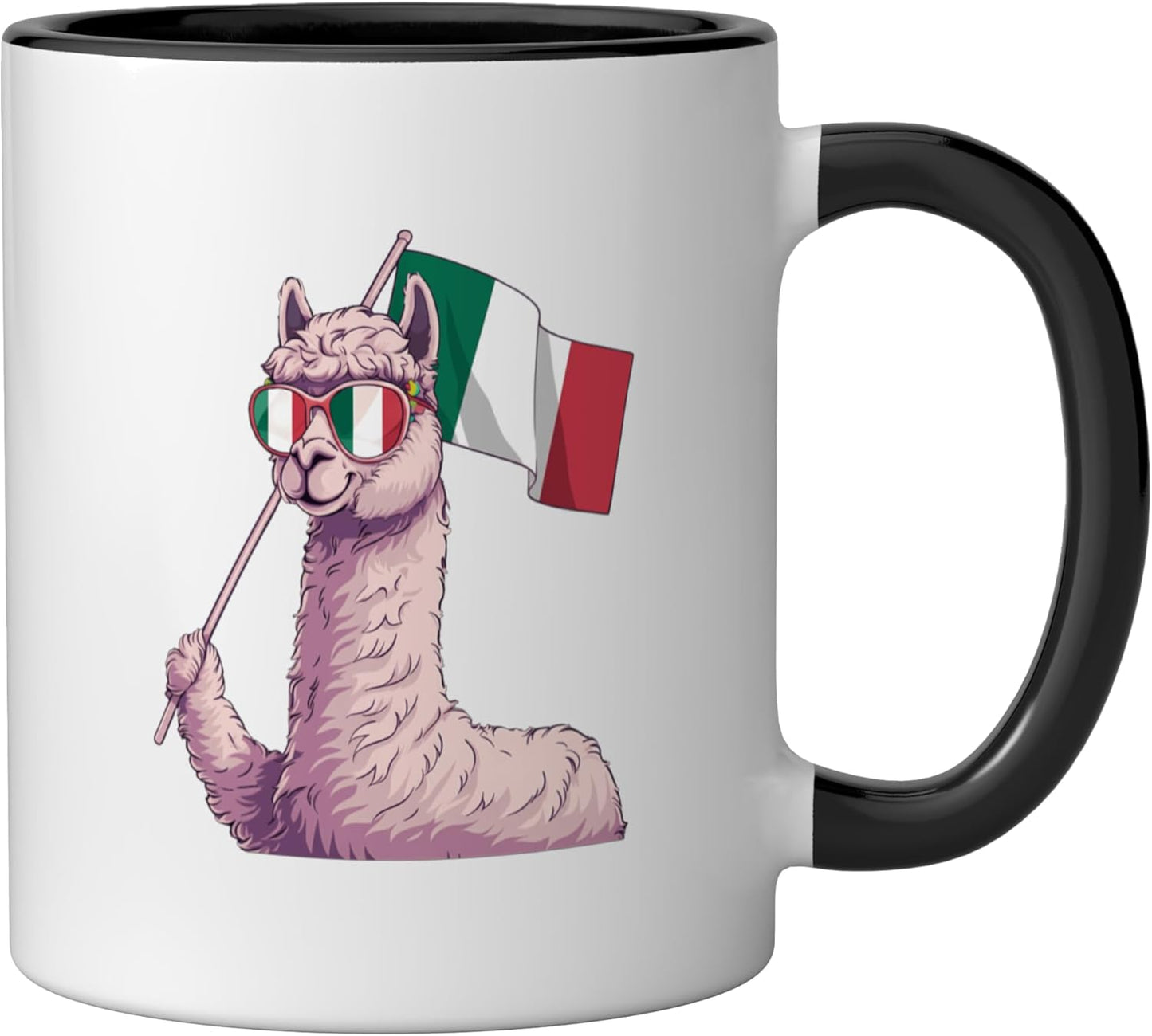 Taza Cerámica Italia Bandera Negro/Blanco