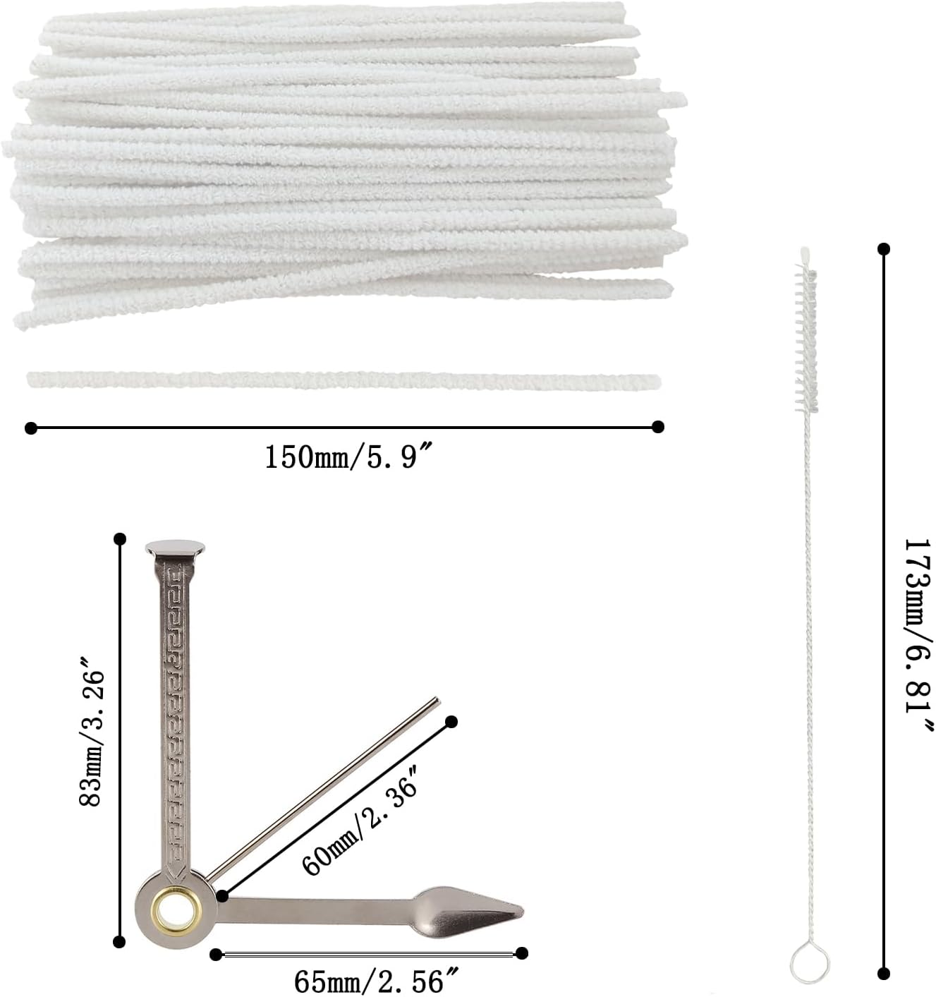 Kit limpieza tuberías 50 pzas tira 3en1 y 5 cepillos pajitas
