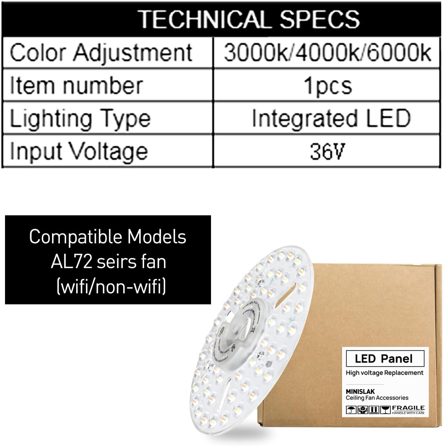 Kit conversión luz ventilador techo Serie AL