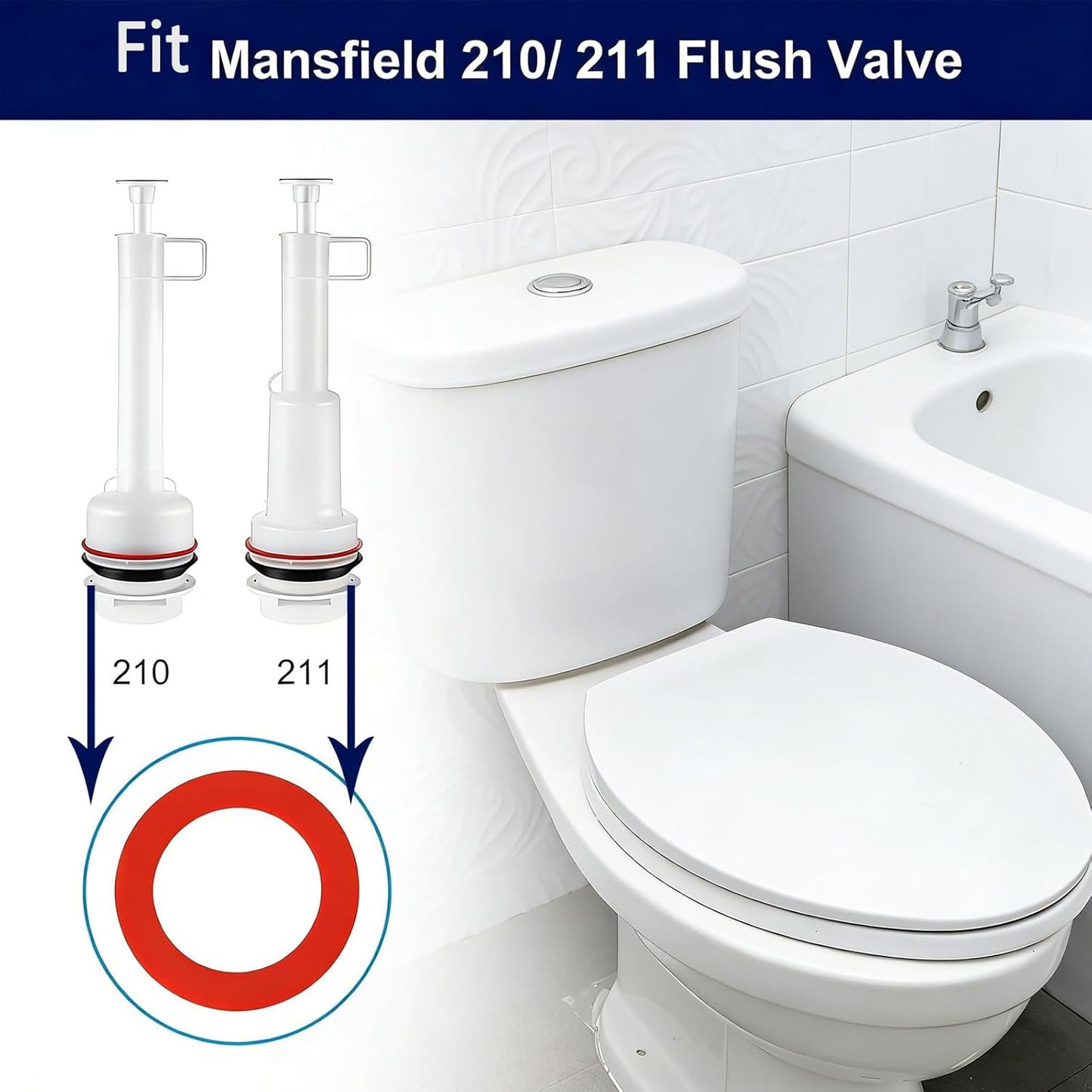 3 Pzas Sello Válvula Descarga Mansfield Silicona Mejorada