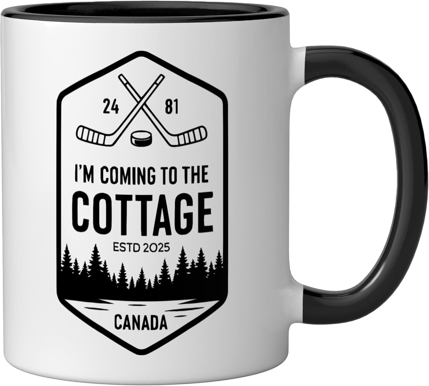 Taza Cerámica para Café Negro/Blanco