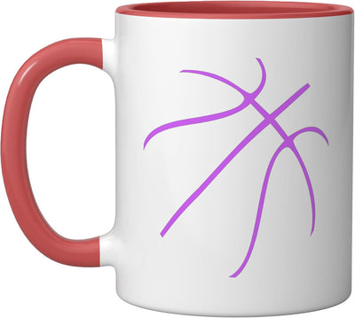 Taza de cerámica para baloncesto deportivo color púrpura rojo/blanco