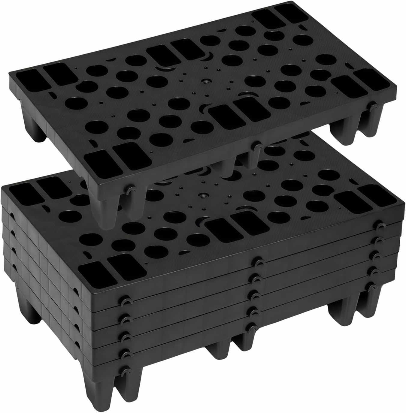Paletas plástico polietileno respirables 6 pzas 19.6x11.8x3.9inch