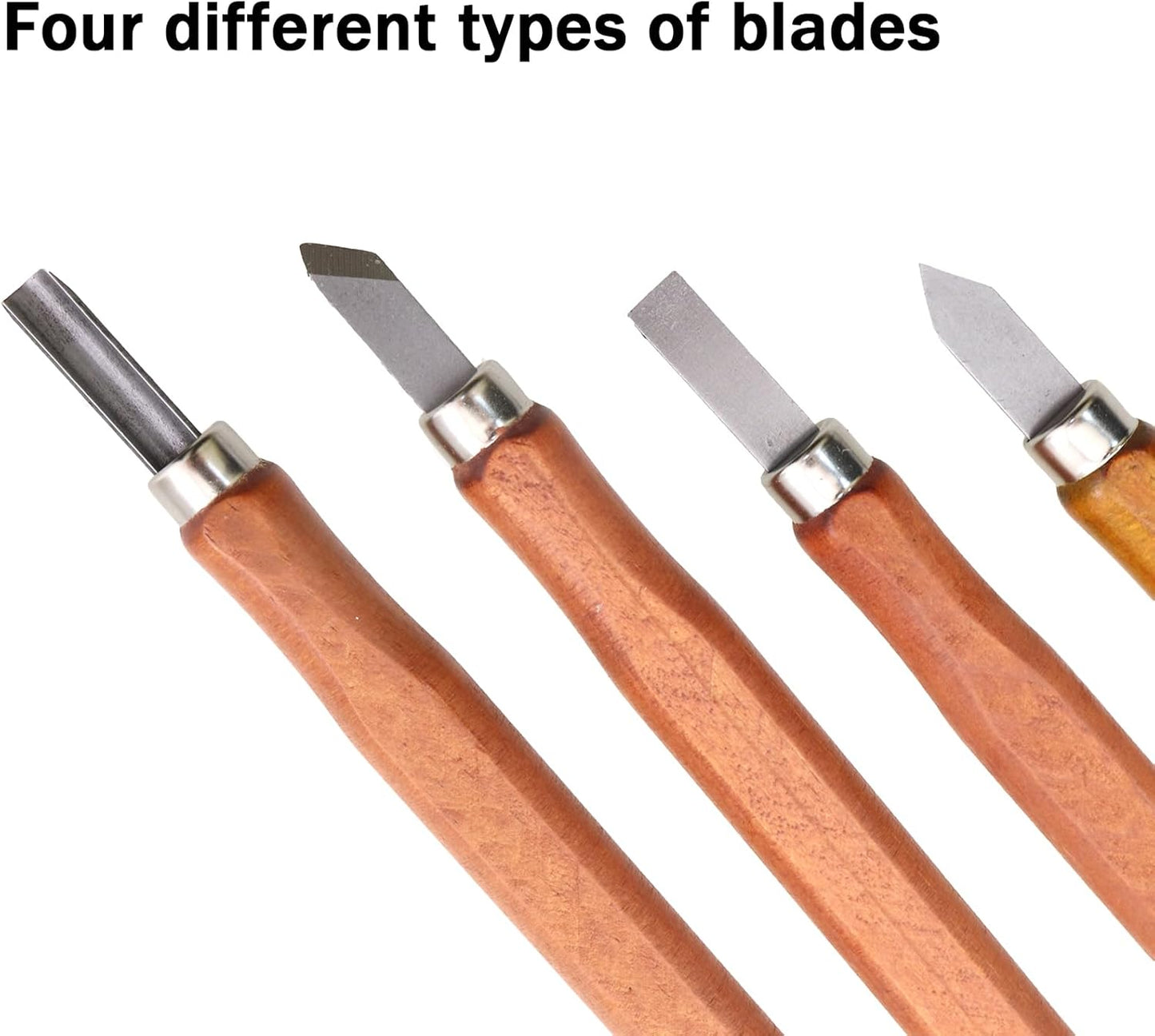 4 Pzas Cuchillo Carpintería Acero Alto Carbono Doble Bisel