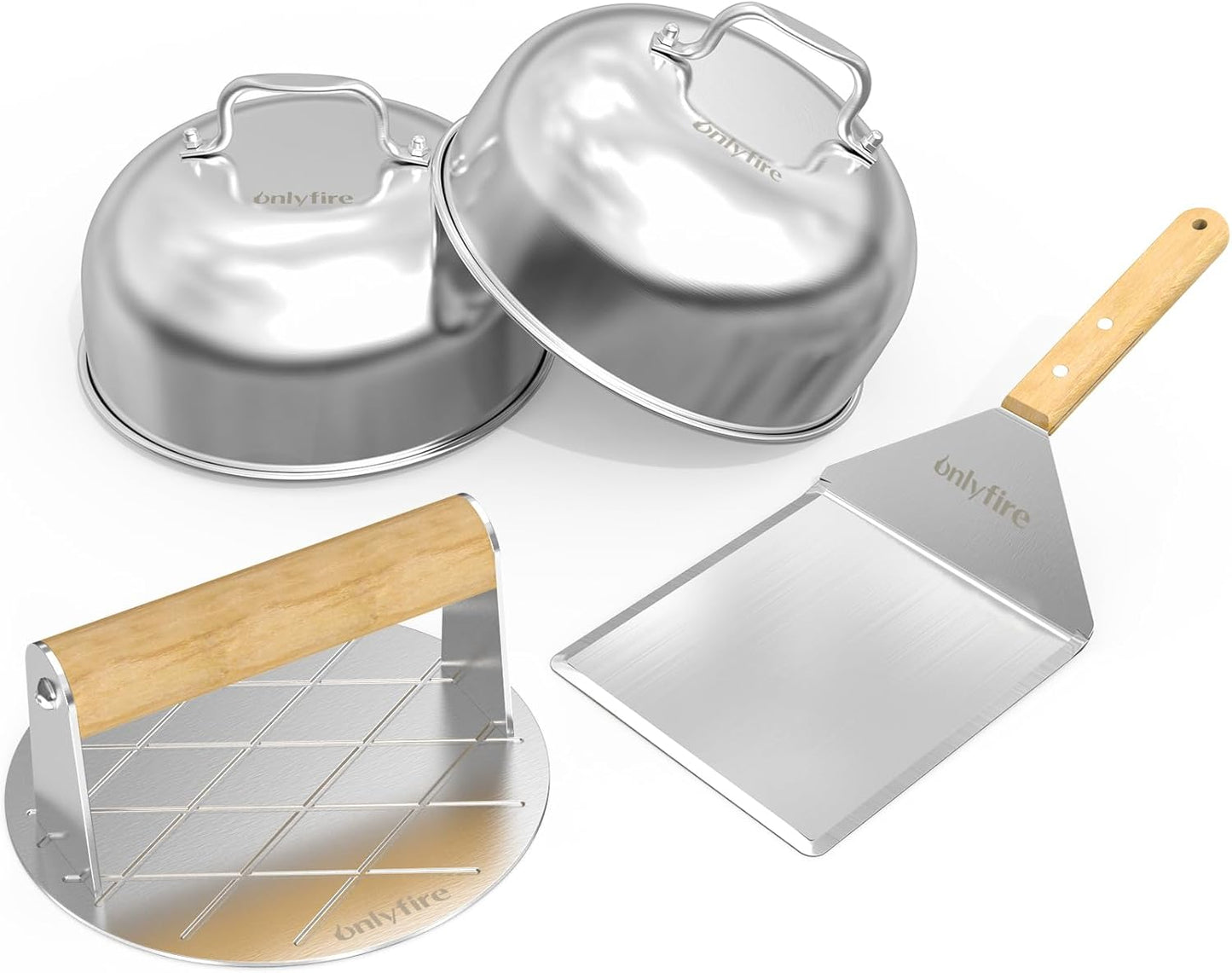Kit accesorios parrilla 4 pzas cubierta 6pulg espátula teppanyaki