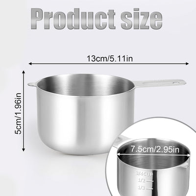 Taza medidora de metal 3/4 tazas para arroz, café y cocina