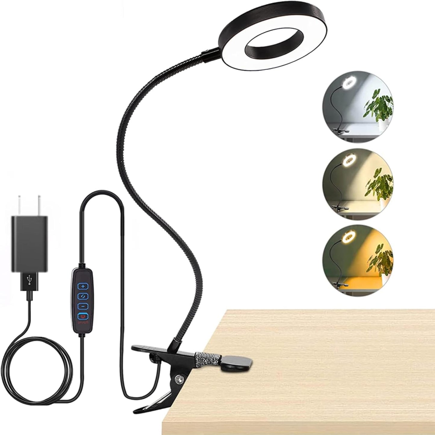 Lámpara estudio LED con clip 3 modos 10 brillos