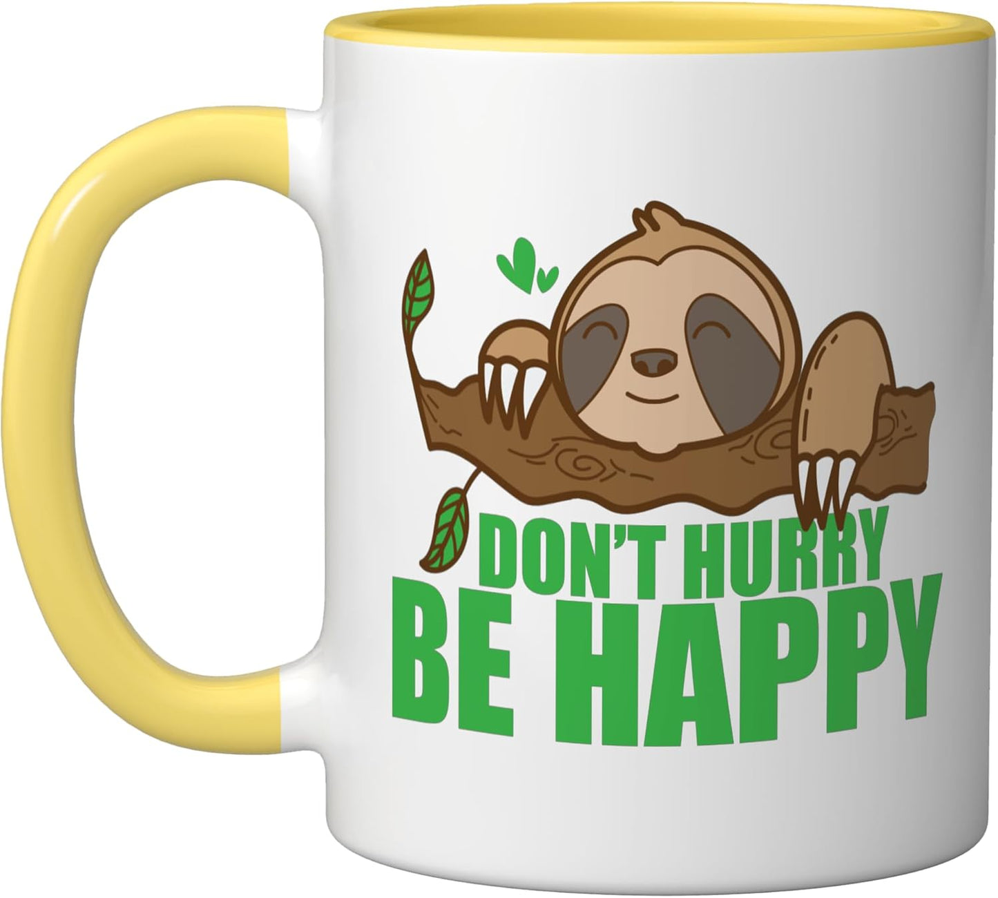 Taza Cerámica Sloth Lazy Amarillo/Blanco