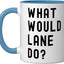 Taza cerámica What Would Lane Do? Azul/Blanco
