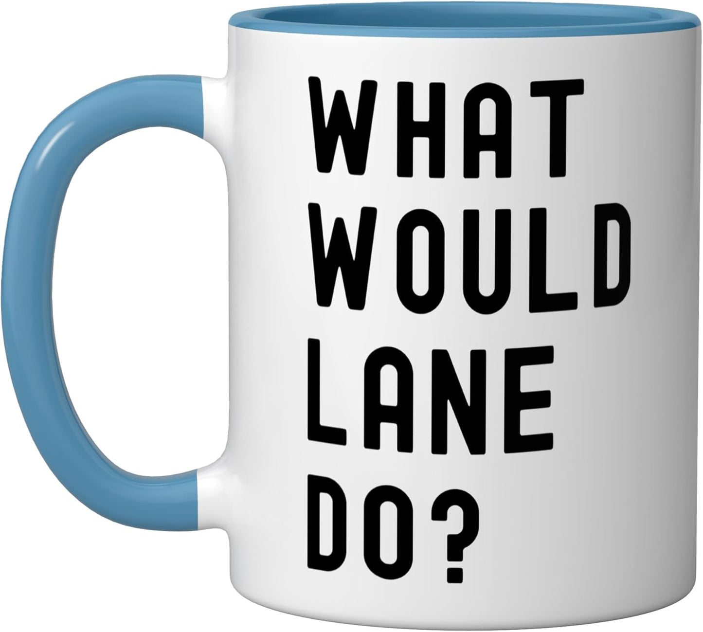 Taza cerámica What Would Lane Do? Azul/Blanco