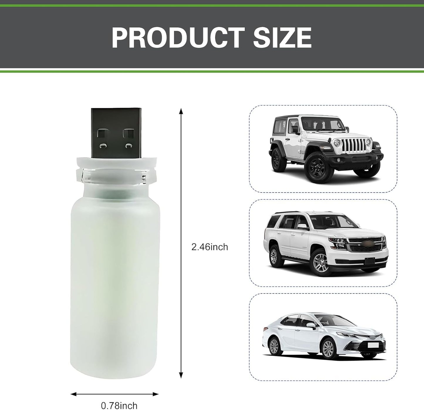 Lámpara nocturna USB vidrio esmerilado luz regulable verde