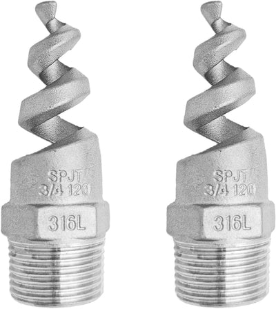 2 Boquillas Atomización Cono Espiral Acero Inox 316 3/4pulg