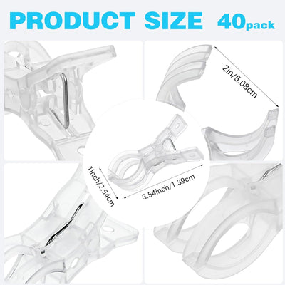 40 Clips Arco Globos Transparentes 3.54pulg Resistentes Decoración