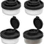 4 Saleros y Pimenteros Viaje Mini Tapas Selladas Negro
