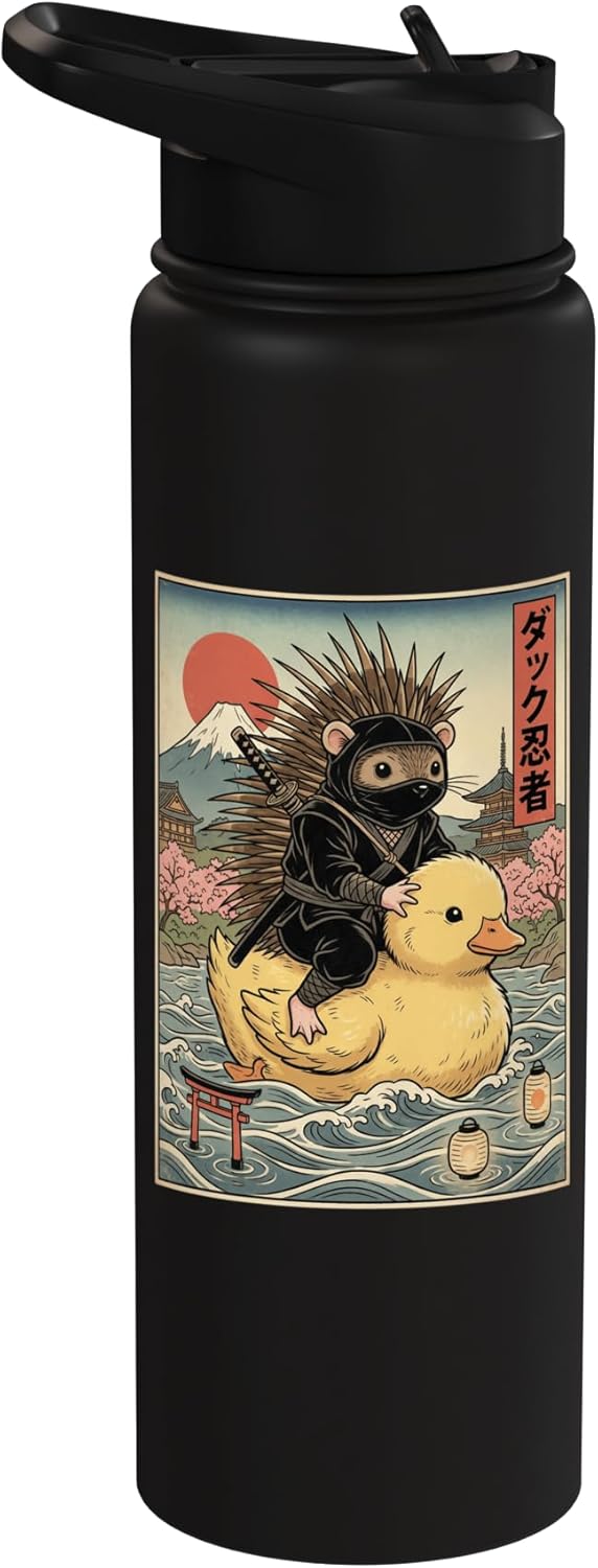 Botella de agua acero inoxidable arte ukiyo-e Japón