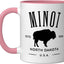 Taza Cerámica Minot ND 1886 Bisonte Rosa/Blanco