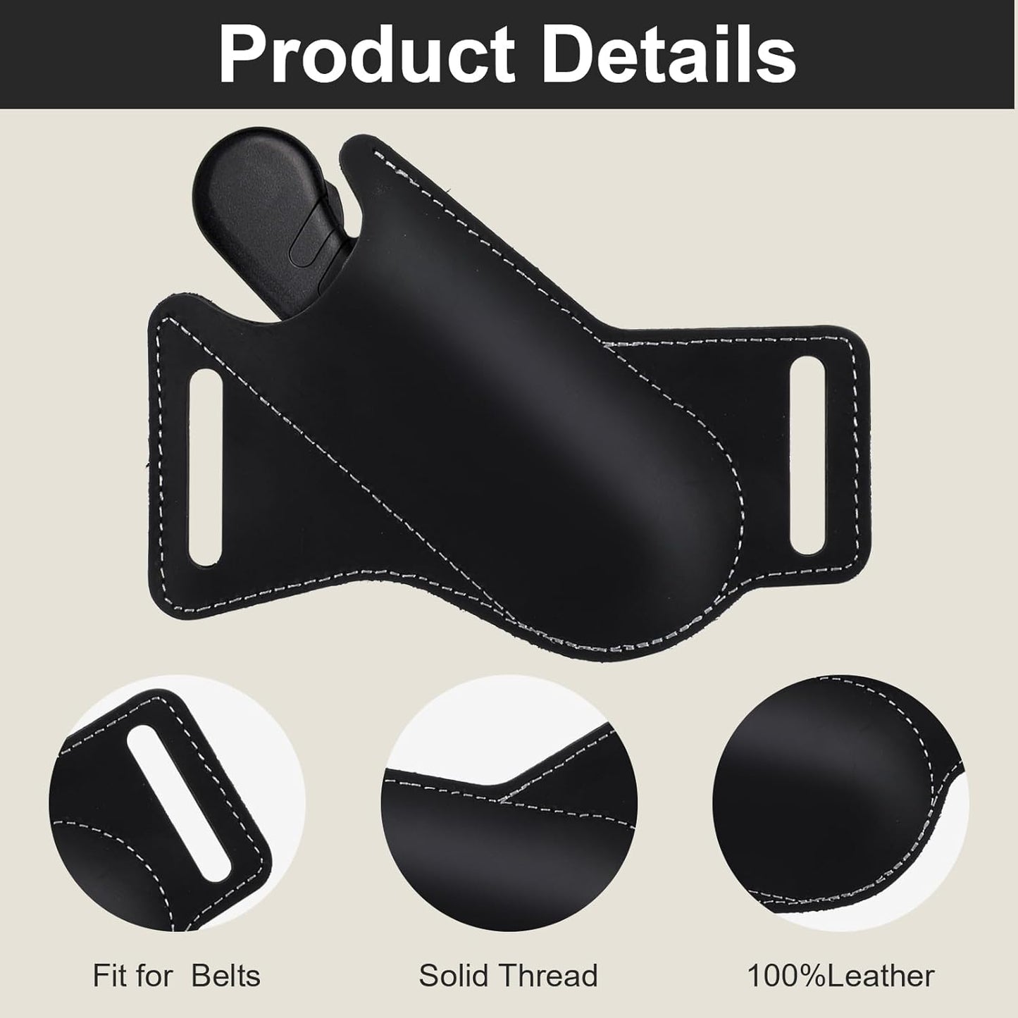 Funda cuchillo cuero para cinturón portátil plegable