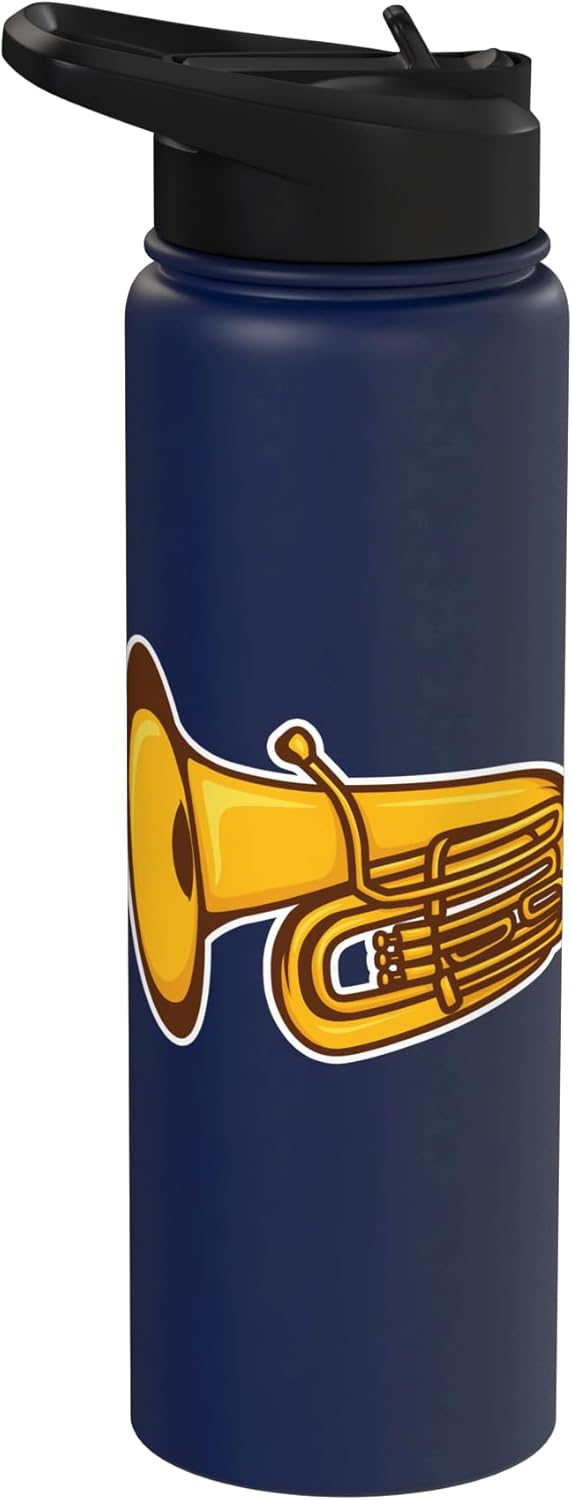 Bottella de agua aislada de acero inoxidable Tuba Sketch Tubist