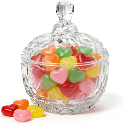 Plato de cristal para dulces con tapa, cuenco decorativo para escritorio y eventos
