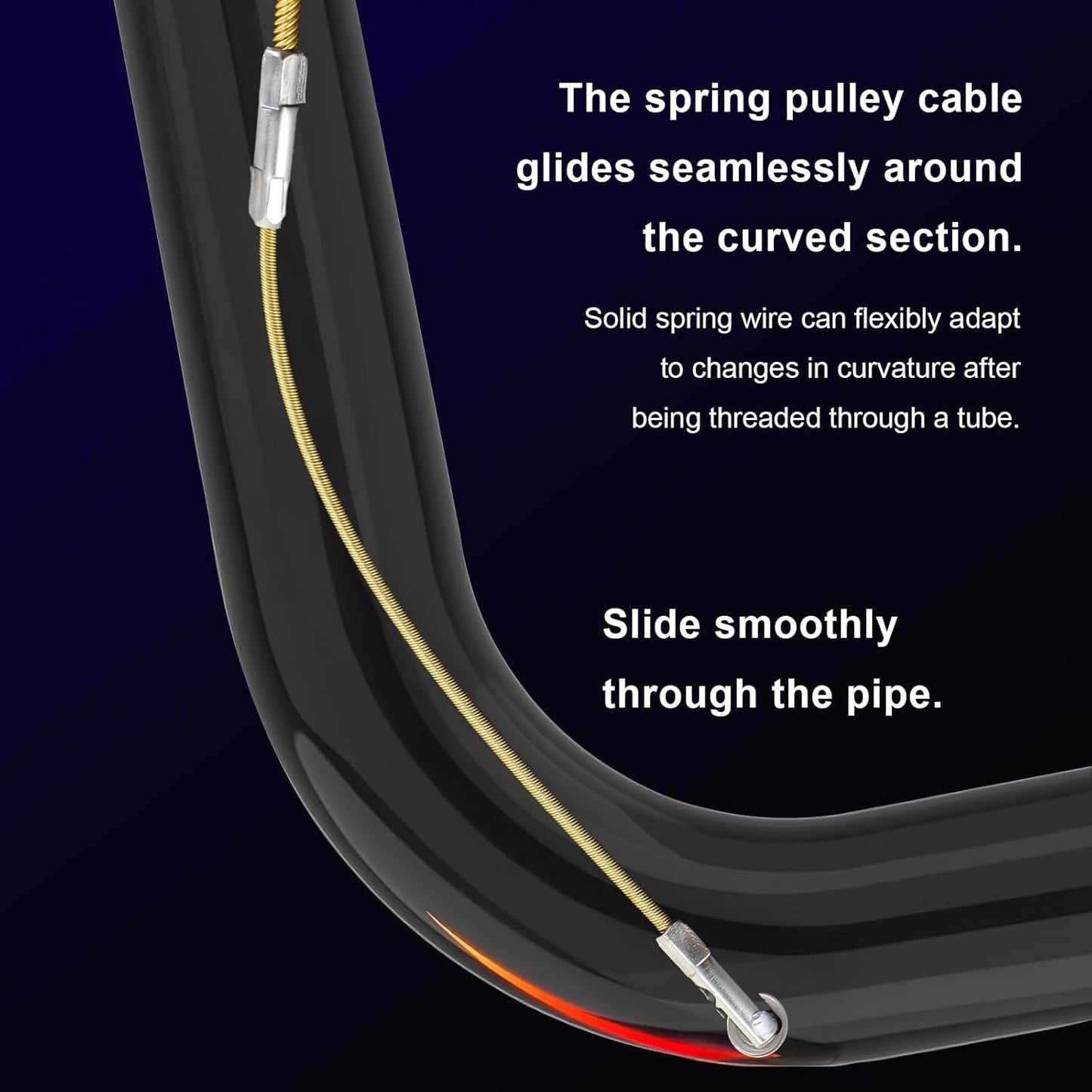 Extractor alambre 50pies resorte polea guia cables