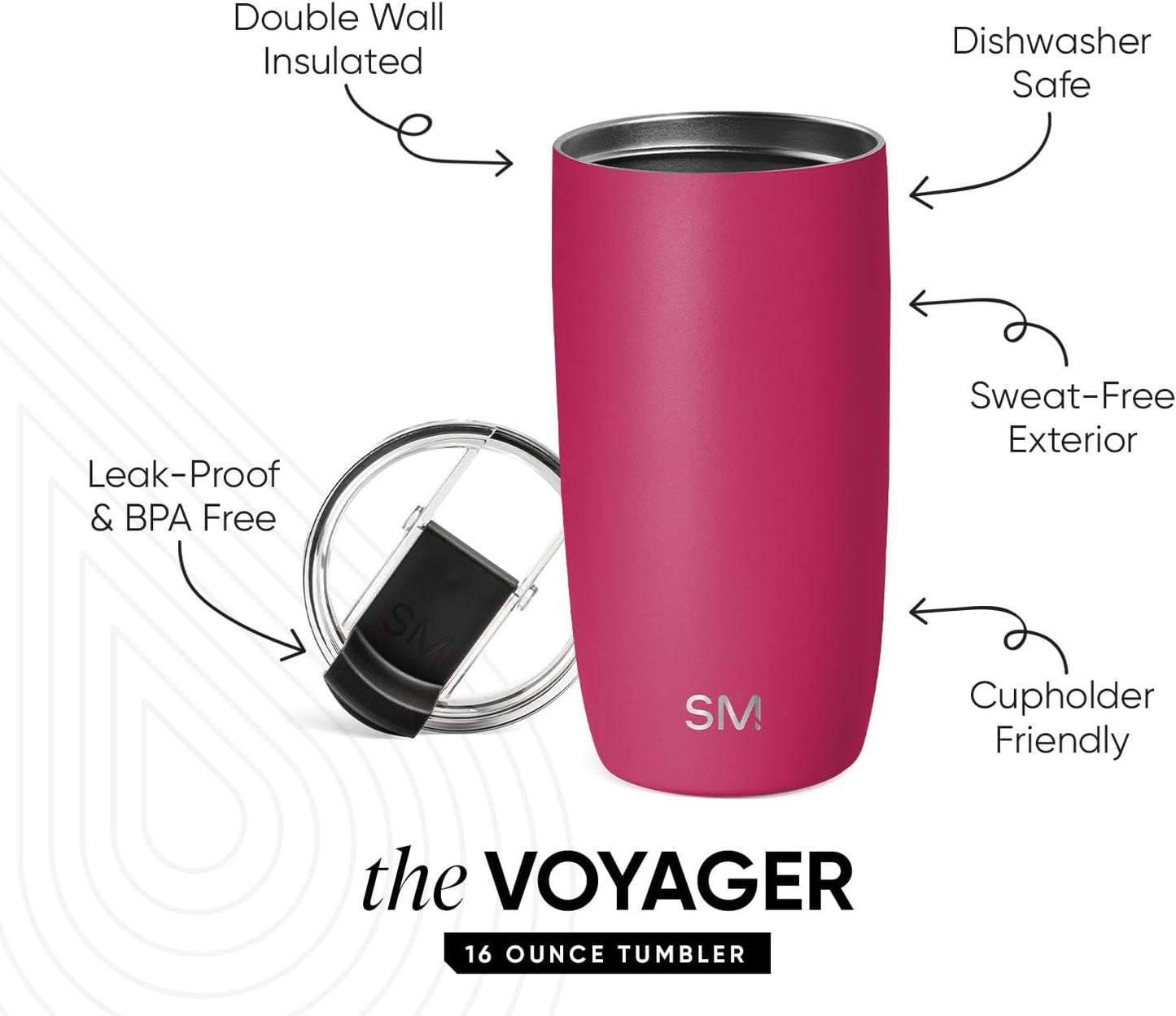 Taza viaje acero inox con tapa abatible 16oz