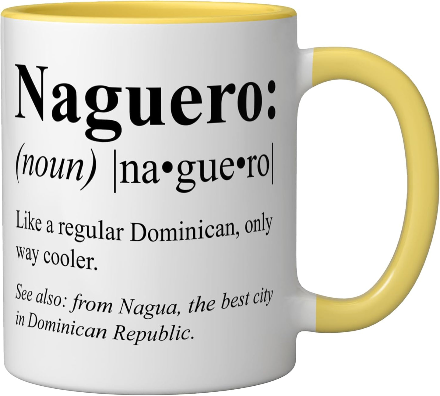 Taza Cerámica Naguero Definición Amarillo Blanco