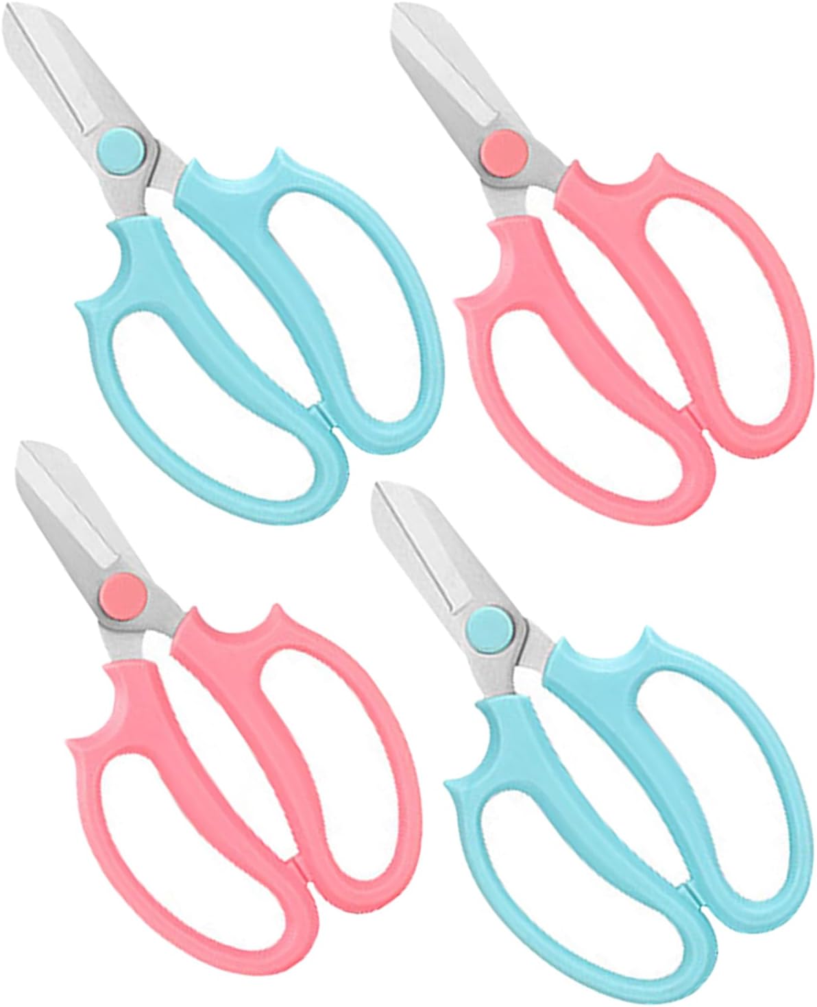 Tijeras florales acero inox 4uds azul rosa