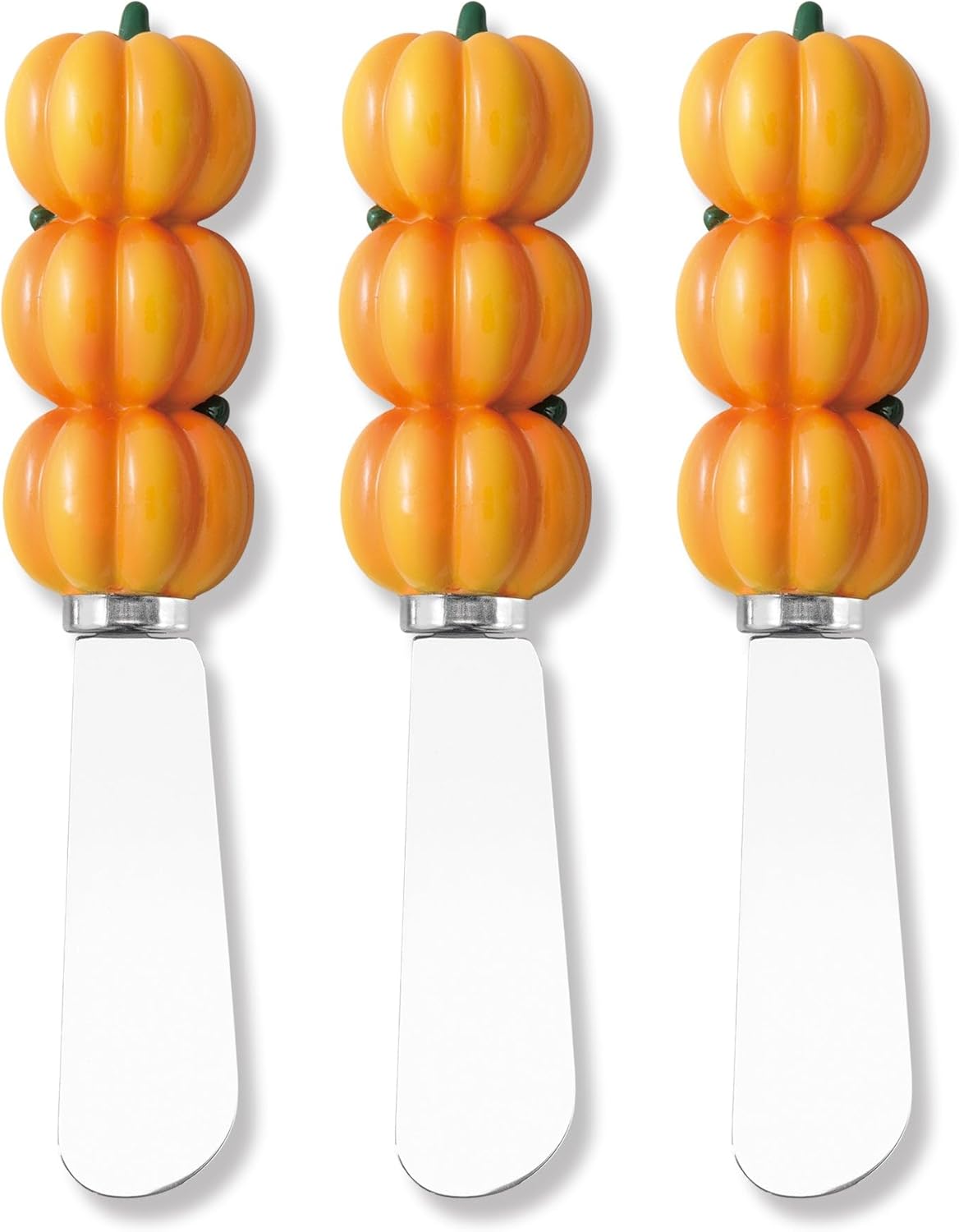 Set 3 Espátulas Acero Inox con Manijas Calabaza Resina