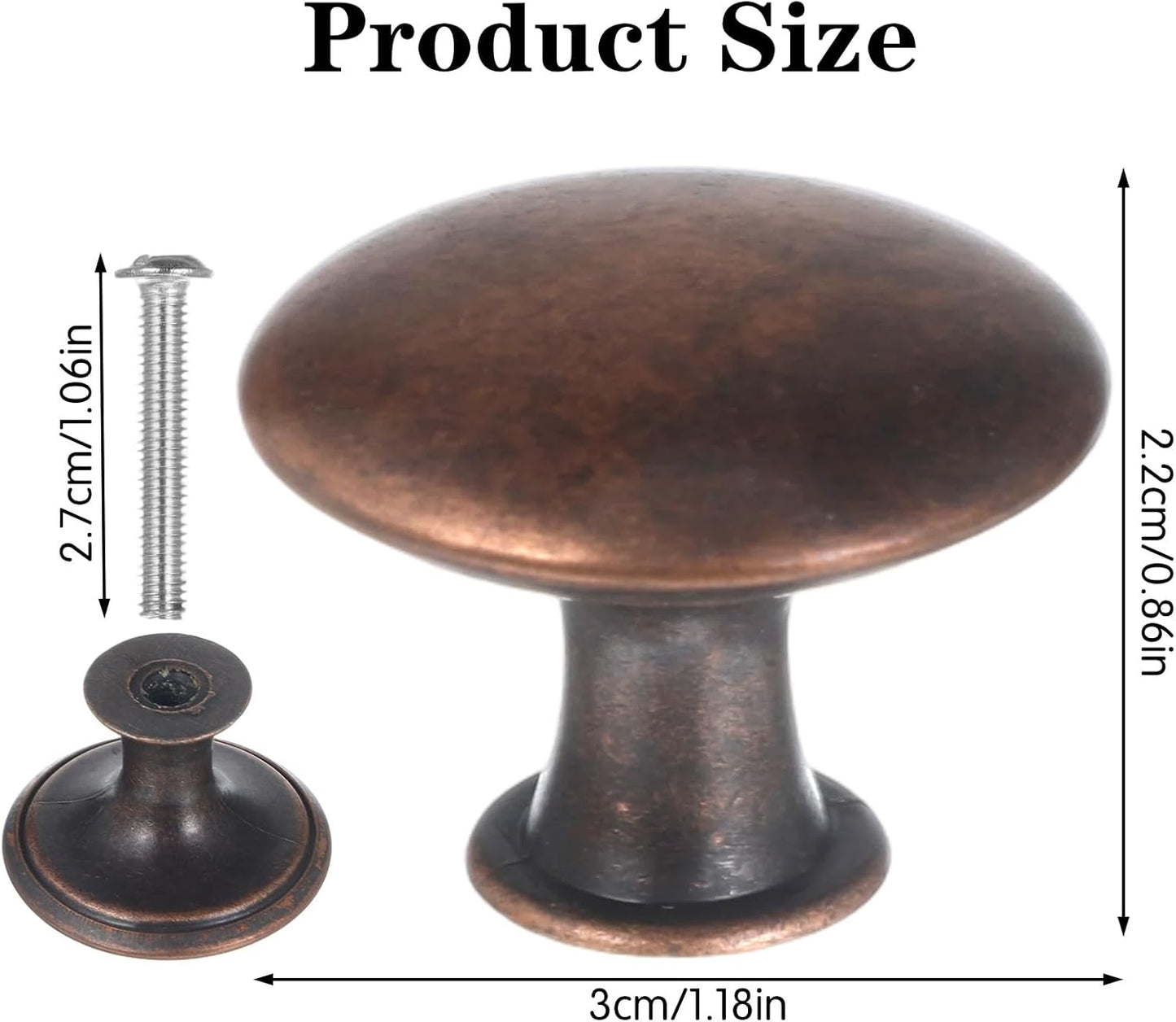 12 Pzas Pomos Cobre Antiguo para Gabinetes y Muebles
