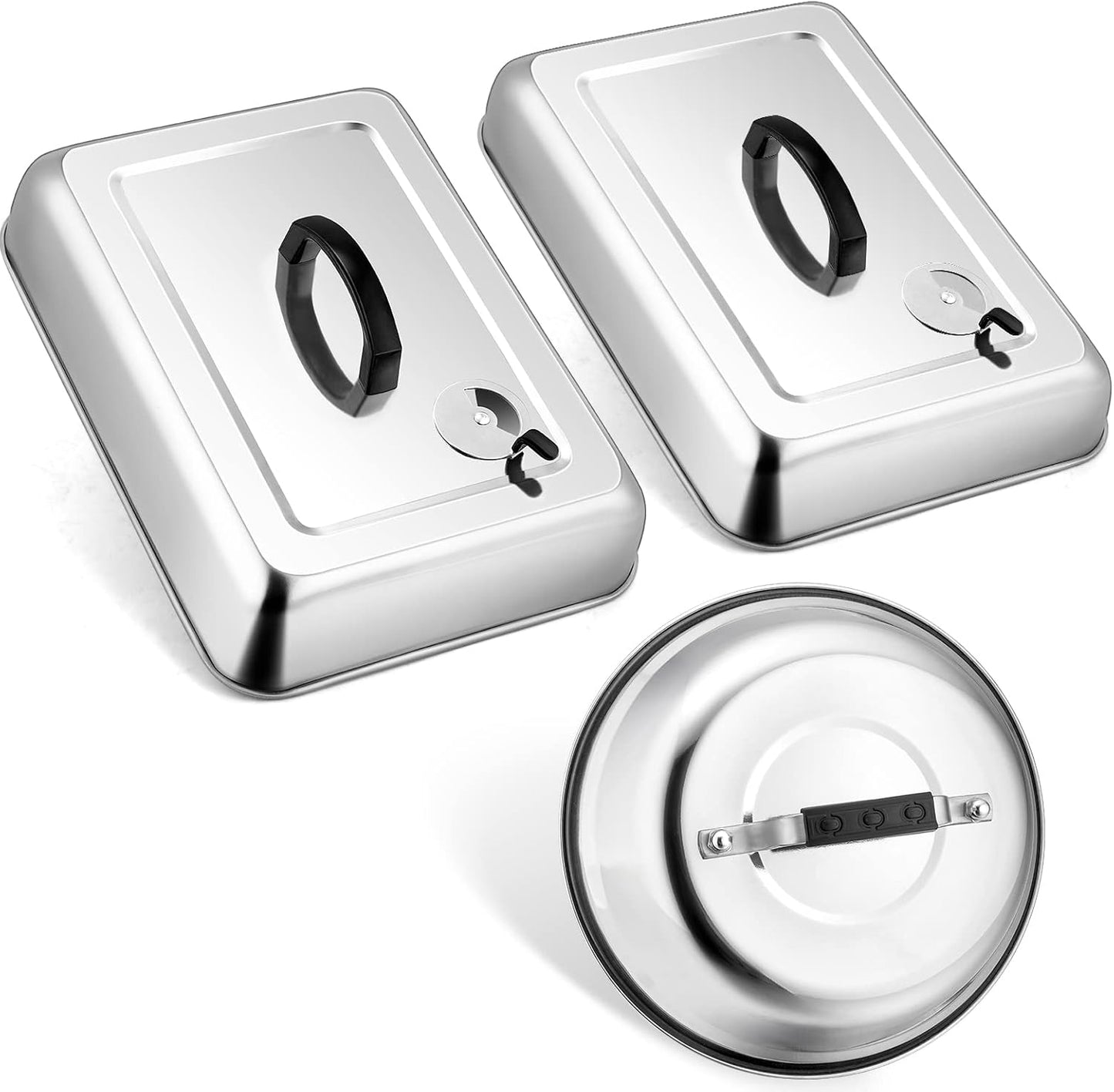 3 Cubiertas Parrilla 13pulg Ventilación Ajustable Acero Inox