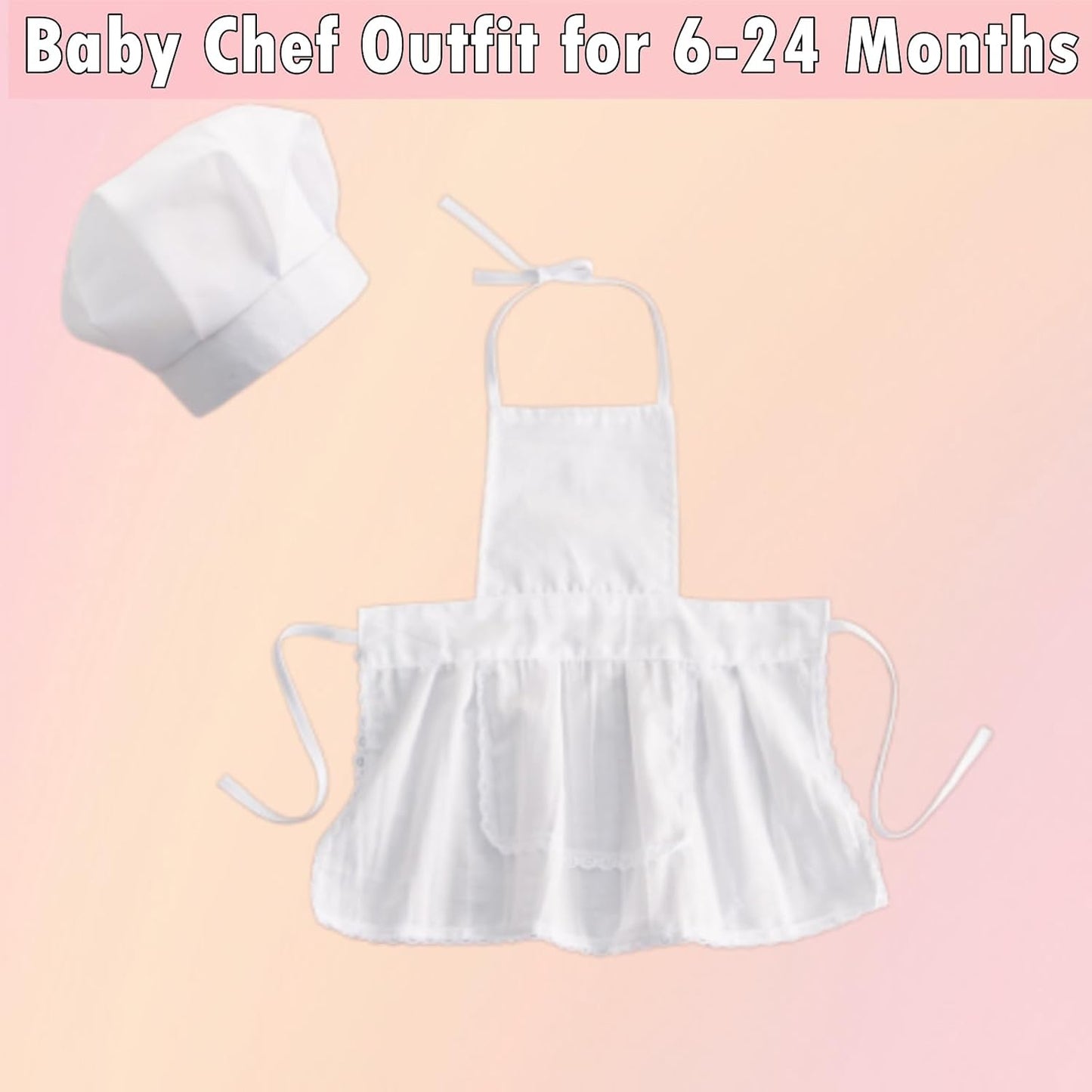 2 Pzas Accesorios Foto Bebé Chef Sombrero Delantal