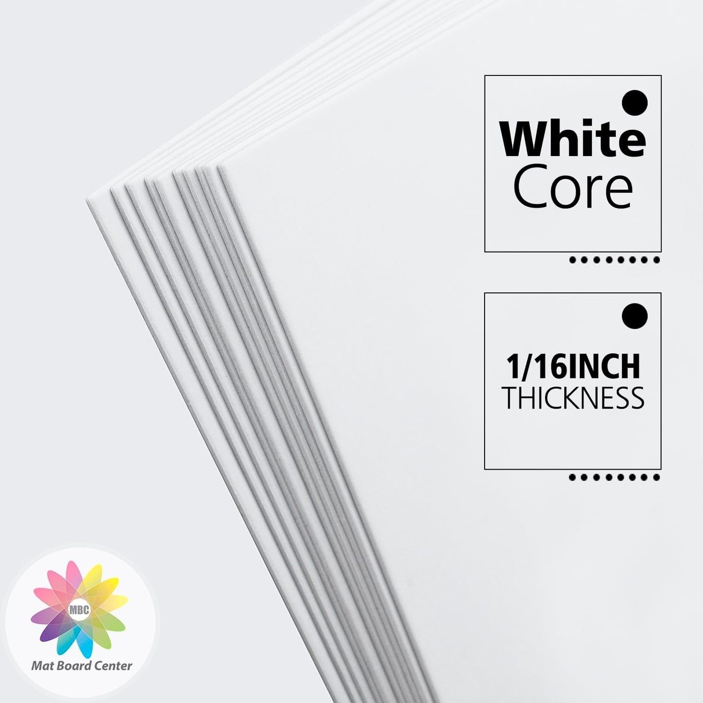 10 Pzas Tableros Paspartú Blanco 4x6pulg 4 Capas Núcleo Blanco