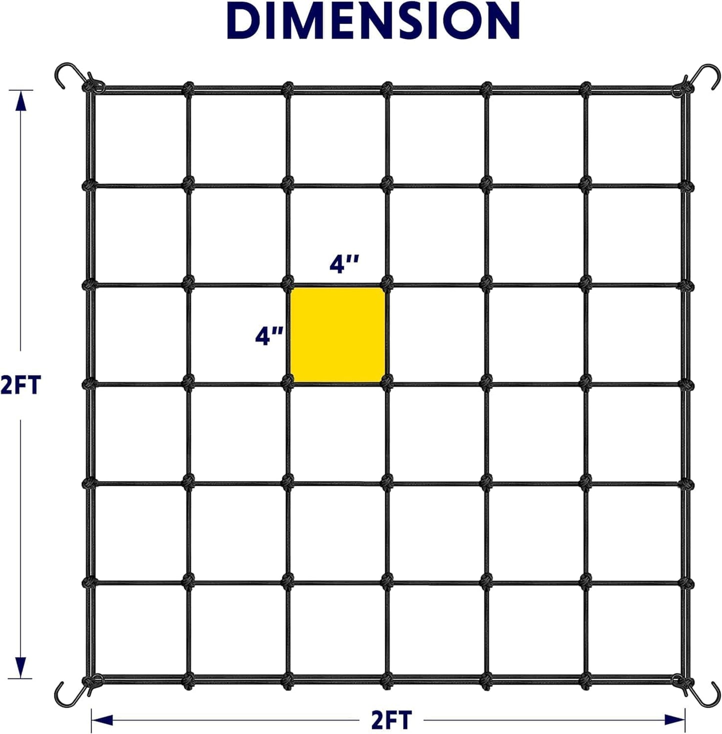 Red elástica 3x3ft con ganchos soporte hidropónico