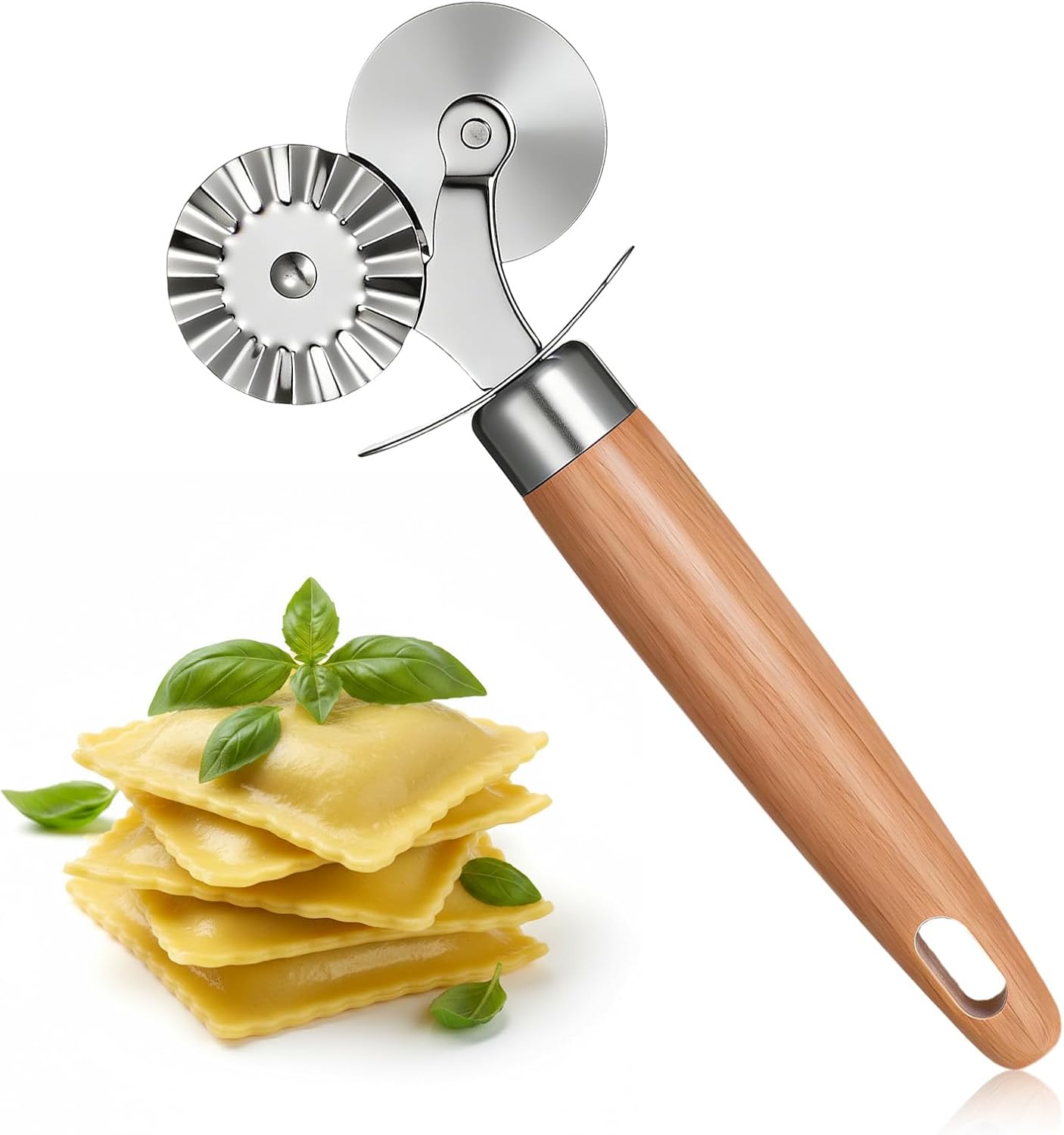 Rueda cortadora pastelería doble cabezal acero inox