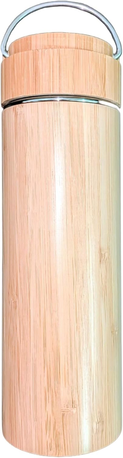 Botella infusora té bambú 17oz acero inox doble pared